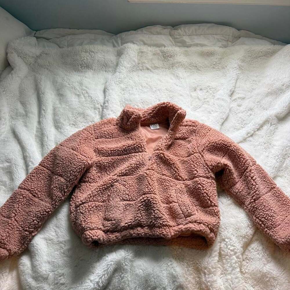 Sage collective pink sherpa half zip
